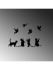 ABERTO DESIGN Wanddekor "Birds Playing With Cats" - (B)110 x (H)79 cm