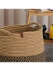 ABERTO DESIGN Aufbewahrungskorb in Hellbraun/ Schwarz - (H)35 x Ø 22 cm