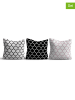 ABERTO DESIGN 3-delige set: kussenhoezen zwart/wit/lichtroze