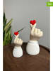ABERTO DESIGN 2er-Set: Dekoobjekte in Creme/ Weiß/ Rot