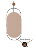 ABERTO DESIGN Wandklok lichtbruin/zwart - (B)29 x (H)77 cm