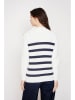 C& Jo Pullover in Weiß/ Dunkelblau