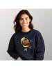 WOOOP Sweatshirt "Burger greeting" donkerblauw
