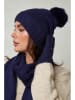 Soft Cashmere 3-delige set: sjaal, muts en handschoenen donkerblauw