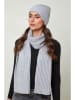Soft Cashmere 2-delige set: muts en sjaal grijs