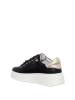 Patrizia Pepe Leder-Sneakers in Schwarz/ Gold