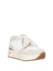 Patrizia Pepe Leder-Sneakers in Weiß/ Creme/ Gold