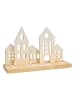 G. Wurm Adventsarrangement "House" beige/wit - (B)30 x (H)18 x (D)10 cm