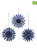 G. Wurm 12-delige set: decohangers "Snowflake" blauw - Ø 10 cm