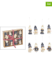 G. Wurm 8-delige set: kersthangers "Winterkind" wit/grijs - (B)4 x (H)7 x (D)3 cm