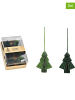 G. Wurm 6-delige set: kersthangers "Dennenboom" groen - (B)5 x (H)7,5 x (D)5 cm