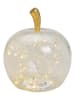 G. Wurm LED-Dekoobjekt "Apfel" in Weiß - (H)30 x Ø 27 cm
