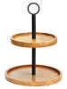 G. Wurm Etagere in Hellbraun/ Schwarz - (H)31 x Ø 25 cm 