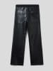 Benetton Kunstlederhose in Schwarz
