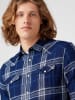 Wrangler Blouse "Western" - regular fit - donkerblauw/wit