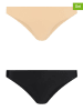 Bye Bra 2er-Set: Slips in Beige/ Schwarz