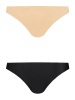 Bye Bra 2er-Set: Slips in Beige/ Schwarz