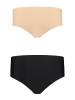 Bye Bra 2er-Set: Slips in Beige/ Schwarz