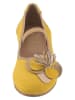 Heine Leren ballerina's met bandje geel