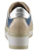 Heine Leder-Sneakers in Beige/ Blau