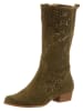Heine Leder-Stiefel in Khaki