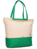 Zwei Shopper "Fiorella FI200" in Creme/ Grün - (B)44 x (H)38 x (T)19 cm
