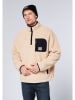 Chiemsee Fleecepullover in Beige/ Schwarz