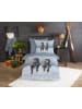 Good Morning Flanellen beddengoedset "Snowhorses" grijs