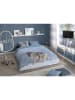 Good Morning Komplet pościeli "Snow Wolf" w kolorze niebieskim ze wzorem
