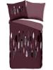 Good Morning Renforcé beddengoedset "Feathers" donkerrood