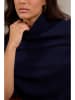 Perfect Cashmere Kaszmirowe ponczo "Melina" w kolorze granatowym