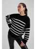 DeFacto Pullover in Schwarz/ Weiß