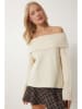 Happiness Istanbul Sweter w kolorze kremowym