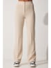 Happiness Istanbul Spodnie w kolorze kremowym