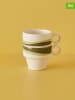 BELLA MAISON 2-delige set: koffiekoppen "Flow" wit/groen - 105 ml