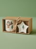 BELLA MAISON 2-delige koffieset "Frosty" wit/rood