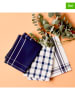 BELLA MAISON 3er-Set: Geschirrtücher in Weiß/ Dunkelblau - (L)65 x (B)45 cm