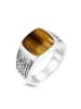 Uomo Srebrny pierścionek z tygrysim okiem