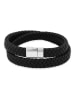 Uomo Leren armband zwart