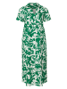 Street One Leinen-Kleid in Grün/ Weiß