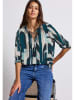 Street One Bluse in Petrol/ Creme