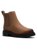 Clarks Leder-Chelsea-Boots in Hellbraun