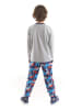 Denokids 2tlg. Outfit "T-rex Info" in Grau/ Blau