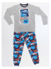 Denokids 2tlg. Outfit "T-rex Info" in Grau/ Blau