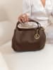 Lia Biassoni Leder-Henkeltasche "Taro" in Braun - (B)28 x (H)25 x (T)18 cm