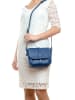 Lia Biassoni Leder-Umhängetasche "Mella" in Blau - (B)24 x (H)20 x (T)9 cm