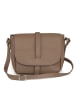 Lia Biassoni Leder-Umhängetasche "Mella" in Taupe - (B)24 x (H)20 x (T)9 cm