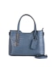 Lia Biassoni Leder-Schultertasche "Acco" in Blau - (B)32 x (H)22 x (T)12 cm