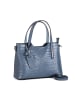 Lia Biassoni Leder-Schultertasche "Acco" in Blau - (B)32 x (H)22 x (T)12 cm