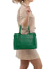 Lia Biassoni Leder-Schultertasche "Acco" in Grün - (B)32 x (H)22 x (T)12 cm
